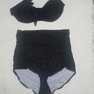 Unique Vintage polka dot pin up high waisted swim